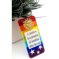 Handgefertigtes Glas Bild Hängeschild Regenbogen Sonnenschein Nach Dem Regen Suncatcher Geburtstag Geschenk Inspirierend Zitat Positive Nachricht von GlassByGenea