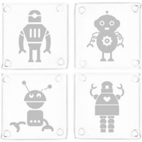 Niedliche Roboter Glasuntersetzer 4Er Set Niedliche Roboter Glasuntersetzer 4Er Set von GlassCannons