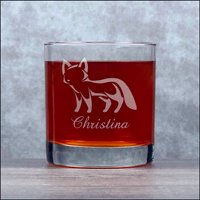 Fox Gravierte 11 Unzen Whiskyglas - Tief Geätztes Felsenglas Tier Personalisiertes Geschenk Freie Personalisierung von GlassIslandDesigns