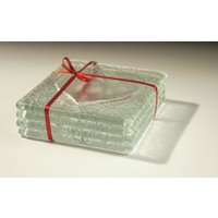 4 Klare Herz Untersetzer, 4Er Set Untersetzer Aus Geschmolzenem Glas, Set, Hochzeitsgeschenk, Gastgeschenk, Dankeschön von GlassRelief