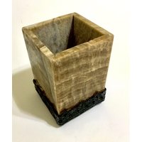 Marmor Kerzenhalter Teelicht Windlicht Vierseitig Mit Verzierten Halter von GlassShopBoutique