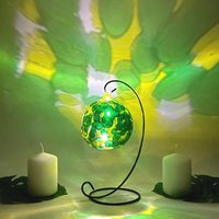 Handbemalte Abstrakte Glas Kerzenhalter Smaragdgrün & Gelb von GlassTrappedDesigns