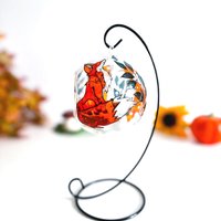 Fox Handbemalter Glas Kerzenhalter, Natur Inspiriertes Rustikales Cottage Dekor von GlassTrappedDesigns