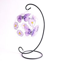 Lavendel Schmetterling Und Gänseblümchen Glas Kerzenhalter, Dekor, Handbemalt von GlassTrappedDesigns