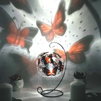 Roter Schmetterling Glas Kerzenhalter, Fleck Handgemalt von GlassTrappedDesigns