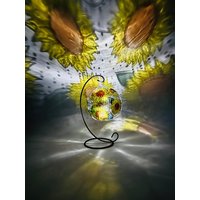 Handbemalter Sonnenblumen Kerzenhalter 3.jahrestag Geschenk Handbemalter Sonnenblumen Kerzenhalter 3.jahrestag Geschenk von GlassTrappedDesigns