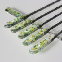 6Er Set Cocktail-stäbchen in Türkis, Grün Und Gelb Aus Fusing-Glas 6Er Set Cocktail-stäbchen in Türkis, Grün Und Gelb Aus Fusing-Glas von GlassbyDebbie