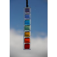 Chakra Suncatcher, Ein Sonnenfänger Aus Fusingglas Mit Den Sieben Chakren, Regenbogen von GlassbyDebbie