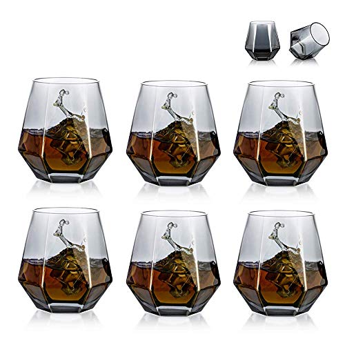 Diamond Whisky Glasses 6er-Set Gekipptes Scotchglas 300 Ml Whiskyglas Moderner Look Für Männer Frauen, Papa, Ehemann, Freunde, Glaswaren Für Bourbon/Rum/Bar Tumbler von Glasseam