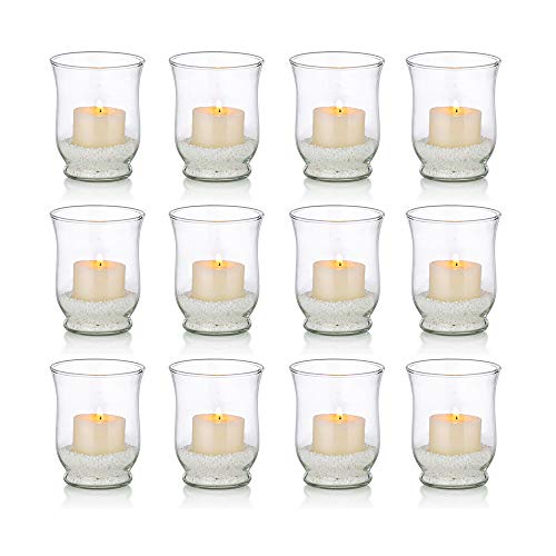 Glasseam Windlicht Glas Kerzenhalter Kerzengläser: 12er Set Teelichthalter Klar Windlichter für Draußen Garten Kerzenglas Modern Votivkerzenhalter für Hochzeit Wohnzimmer Tisch Dekoration von Glasseam