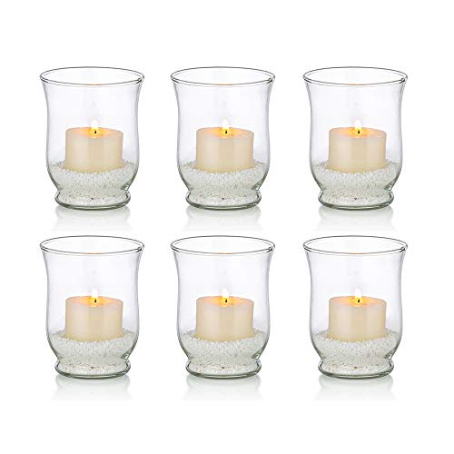 Glasseam Windlicht Glas Kerzenhalter Kerzengläser: 6er Set Teelichthalter Klar Windlichter für Draußen Garten Kerzenglas Modern Votivkerzenhalter für Hochzeit Wohnzimmer Tisch Dekoration von Glasseam