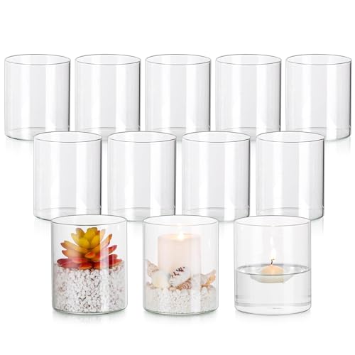 Glasseam Kerzenständer Stumpenkerzen Schwimmkerzen Dekoration, Zylinder Durchsichtig 12er Kerzenhalter Glas für Taufkerze Votivkerzen, Glaszylinder für Kerzen Deko Vase Klein Kommunion Tischdeko Glasseam Kerzenständer Stumpenkerzen Schwimmkerzen Dekoration, Zylinder Durchsichtig 12er Kerzenhalter Glas für Taufkerze Votivkerzen, Glaszylinder für Kerzen Deko Vase Klein Kommunion Tischdeko von Glasseam