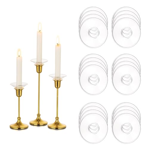 Glasseam Glas Tropfenfänger für Kerzen Kerzenhalter: 24er Klar Kerze Tropfschutz für Stabkerzenhalter Rund Kerzenständer Stabkerzen Kerzentropfschutz fur Kerze für Hochzeit Tisch Glasseam Glas Tropfenfänger für Kerzen Kerzenhalter: 24er Klar Kerze Tropfschutz für Stabkerzenhalter Rund Kerzenständer Stabkerzen Kerzentropfschutz fur Kerze für Hochzeit Tisch von Glasseam