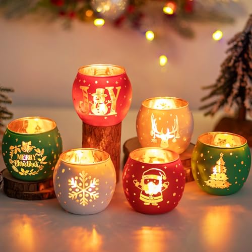 Glasseam Teelichthalter Weihnachten Teelichtgläser: Kerzengläser 6er Set Rot Grün Weiß Kerzenhalter Glas für Weihnachtsdeko Tisch Windlicht Kerzenglas für Esstisch Party Geschenk Adventsgesteck Glasseam Teelichthalter Weihnachten Teelichtgläser: Kerzengläser 6er Set Rot Grün Weiß Kerzenhalter Glas für Weihnachtsdeko Tisch Windlicht Kerzenglas für Esstisch Party Geschenk Adventsgesteck von Glasseam