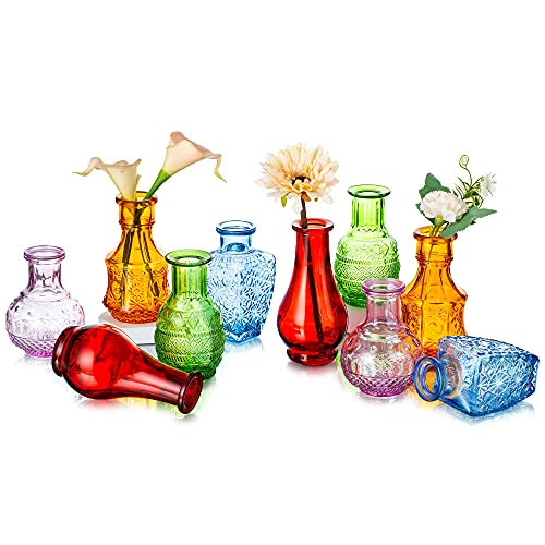 Glasvase Für Blumen 10Er Set Bunte Vintage Knospe Vase Süße ini rbsenvase ür ischdekoration nnendekoration ochzeit von Glasseam