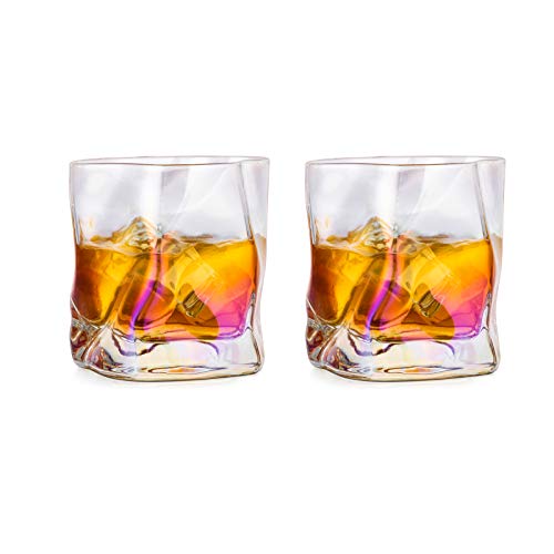 Whiskey Gläser Set Whisky Glas: 2 Stück Edel Rum Tumbler Weingläser Ohne Stiel Männer Papa Scotch Vodka Bourbon Irish Single Rye Malt Whiskey Gin Tonic Cocktail von Glasseam