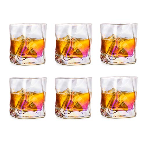 Whiskey Gläser Set Whisky Glas: 6 Stück Edel Rum Tumbler Weingläser Ohne Stiel Männer Papa Scotch Vodka Bourbon Irish Single Rye Malt Whiskey Gin Tonic Cocktail von Glasseam