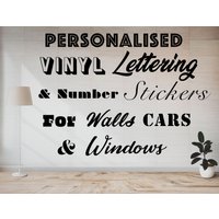 Großes Design Benutzerdefinierte Vinyl Wandaufkleber Aufkleber, Schriftzug Und Zahlen, Personalisiert Für Hochzeiten, Spiegel, Autos & Fenster von GlassetchVinyls