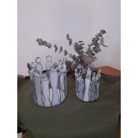 Windlicht Aus Figuren, Echtglas, Gemeinschaft, Gruppe, Geschenk, Wohndeko von Glassplitterei