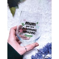 Mama Du Bist Blooming Amazing, Muttertagsgeschenk, Weinglas, Geschenke Für Sie, Florales Beste Aller Zeiten, Muttertagsideen von Glassrare