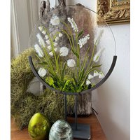 Standbild Weiße Blumenvielfalt Mit Ständer von Glasstern