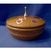 Handgefertigte Und Handbemalte Große Holz & Zinn Schachtel Göttin Rad Des Jahres Trinket Box/Wunschbox Mit Abnehmbarem Holzdeckel von GlastonburyMystical