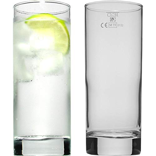 Glasveredlung Schmitz Eisboden 33 cl Longdrinkglas mit Füllstrich bei 0,3 l (36 Stück) von Glasveredlung Schmitz