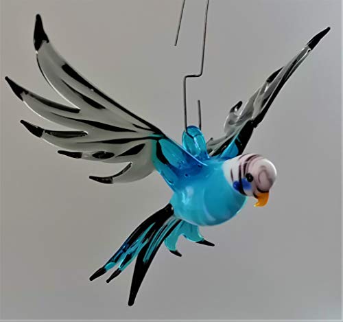 Glasvogelwelt Hängevogel, Wellensittich (hellblau) von Glasvogelwelt