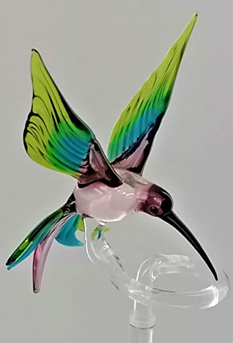 Glasvogelwelt höhenverstellbarer Orchideenstab, Kolibri (lila-hellblau-grün) von Glasvogelwelt