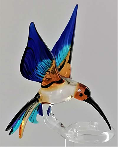 Orchideenstab, Kolibri (braun-hellblau-blau) von Glasvogelwelt