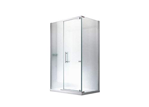 Duschkabine Dusche Duschabtrennung Hephaistos Milchglas (Satiniert) 100x90x195cm - 8mm - ohne Duschtasse von Glaszentrum Hagen