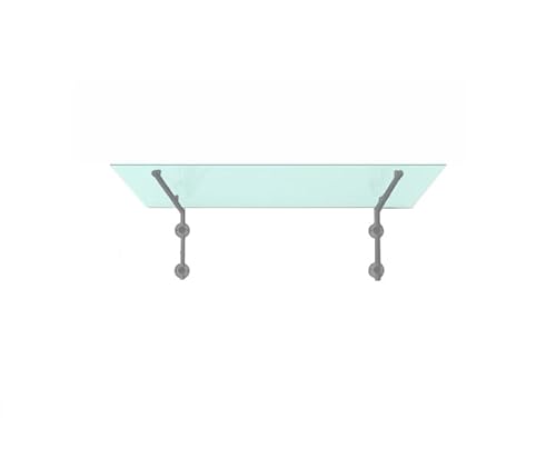 Glaszentrum Hagen - (Typ-RAL7016) Glasvordach Vordach Pavillion Türvordach Haustürvordach VSG-Glas inkl. Edelstahlhalter in RAL 7016 (TYP-L, 180x90cm Milchglas) von Glaszentrum Hagen
