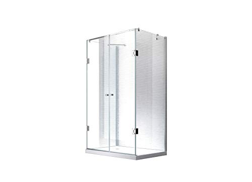 Glaszentrum Hagen - 80x100x80x195 cm - Ares U-Form Duschkabine - Duschabtrennung - Dusche - Pendeltürsystem - 8mm - ESG Glas - inkl. Duschwanne & Siphon von Glaszentrum Hagen