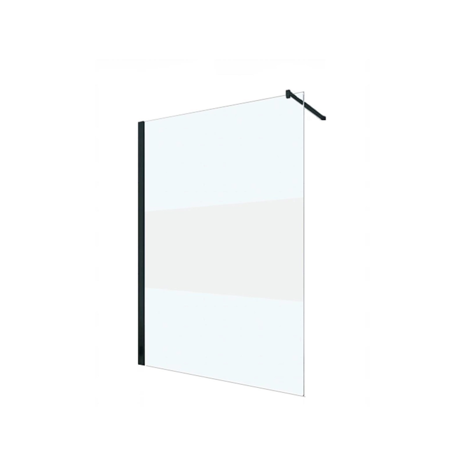 Glaszentrum Hagen Black-Edition Walk in Duschabtrennung Duschwand Dusche 10mm ESG Glas 140x200cm Mittelstreifen von Glaszentrum Hagen