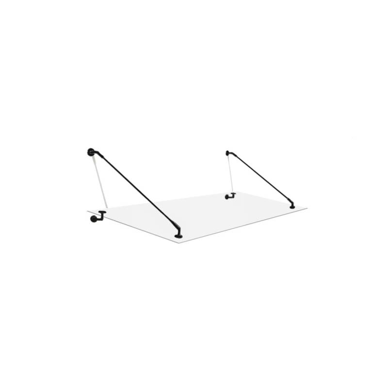 Glaszentrum Hagen STB 200x90 cm Glasvordach inkl. Halter Schwarz Klarglas von Glaszentrum Hagen