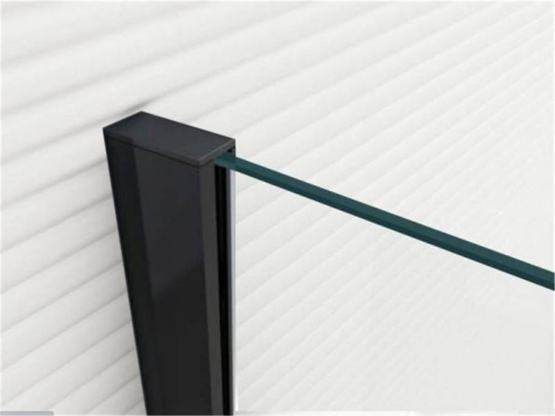 Glaszentrum Hagen Walk-in-Dusche 100x200cm "EVA-BK" Duschabtrennung Milchglas-Streifen ESG Glas 10mm, ESG Glas von Glaszentrum Hagen