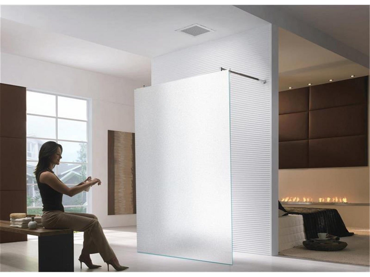 Glaszentrum Hagen Walk-in-Dusche Glaszentrum Hagen "LoLa" 118x200cm 10mm Freistehende Walk in Duschwa von Glaszentrum Hagen