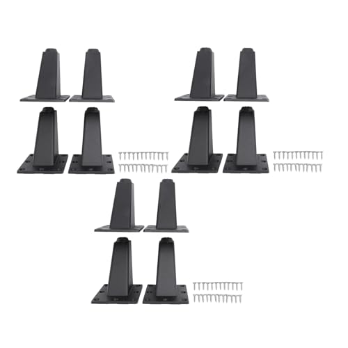 Glayent 12 StüCke 8 cm Verstellbare Metall MöBel Bein Tisch Platten SchräNke Aus Aluminium Legierung FüßE Schlaf Sofa TV Schrank Beine - Schwarz von Glayent