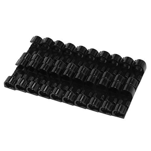 Glayent 20 Stücke/Satz Befestigungsklammer Clip Desktop Wire Klären Clips Halter Klemmen Kabel clip Gerät USB Kabel Clips Halter Organiser (Schwarz) von Glayent