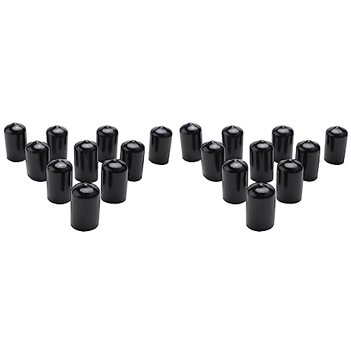 Glayent 20 Stücke Gummi End Kappen 16 mm ID PVC Rund Rohr Bolzen Kappe Abdeckung Schraube Gewinde Schutz Schwarz von Glayent