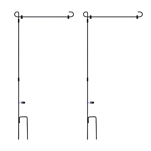 Glayent 2X Garten Flaggen Ständer Metall Garten Flaggen Ständer mit Garten Flaggen Stopper Anti-Wind Clip für Dekorative Garten Flagge Im Freien von Glayent