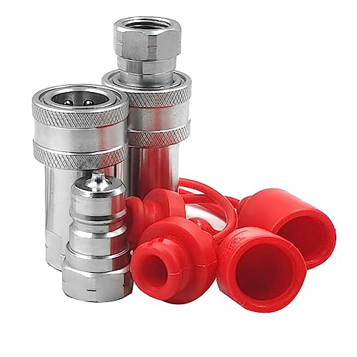 Glayent 3/8 NPT-Gewinde ISO7241-1A Traktor-Hydraulikkupplungs-Kupplungssatz mit Staubkappe Glayent 3/8 NPT-Gewinde ISO7241-1A Traktor-Hydraulikkupplungs-Kupplungssatz mit Staubkappe von Glayent