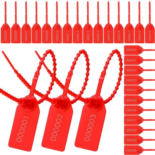 Glayent 300 Stück Kunststoff-Manipulationssiegel, Nummerierte Kabelbinder, Sicherheitsetiketten, Sicherheitsplomben, Einweg-Selbstverriegelung, Beschilderung, 250 mm Glayent 300 Stück Kunststoff-Manipulationssiegel, Nummerierte Kabelbinder, Sicherheitsetiketten, Sicherheitsplomben, Einweg-Selbstverriegelung, Beschilderung, 250 mm von Glayent