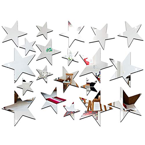 Glayent 3D Aufkleber, 20 Art Wandaufkleber OberfläChe Aufkleber Home Room DIY Art Decor (Silber) von Glayent