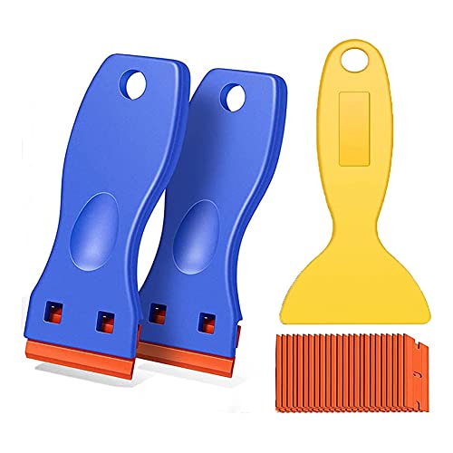 Glayent 3Er-Pack Kunststoff-Rasierklingen-Schaber-Werkzeug, Kein Kratzer, Aufkleber-Entfernungsschaber zum Reinigen Von Klebeetiketten, Aufklebern, Von von Glayent