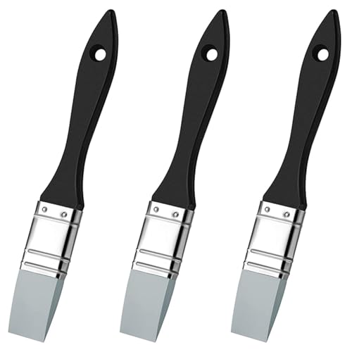 Glayent 3X Silikon Farben Former Pinsel, Breiter, Fester, Flacher Silikon Pinsel, Flexibles Malen Werkzeug auf Acryl und Wasser Basis, 2,5 cm von Glayent