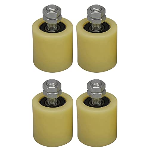 Glayent 4 STÜCKE 48X50mm Gelb Silber Nylon Stahl Flach Rollen Lager Führungs Rad 6201 Schraube von Glayent