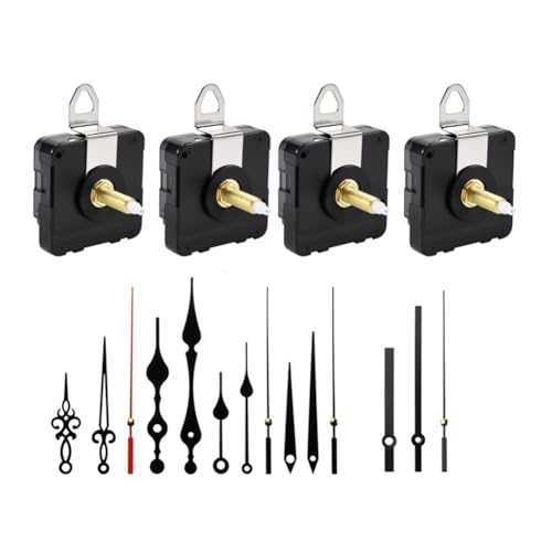 Glayent 4 Stück 32 mm Langer Schaft Wand Quarzuhr Uhrwerk Mechanismus Reparatur Werkzeug Teile Zubehör DIY Uhrwerk Uhrzeiger Kit von Glayent