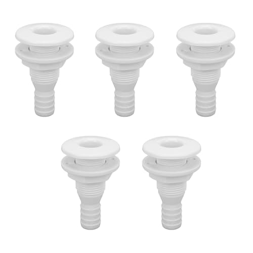 Glayent 5X Boots-Wasserablass-Speiserohr ABS 3/4 Durch Rumpfverbinder, Schlauchkupplung, Ablaufauslass, Hardware von Glayent