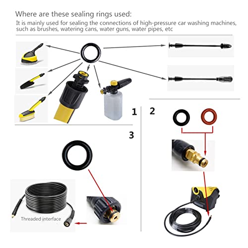 Glayent 5X O-Ring für Lanze Schlauchtülle O-Ring Dichtung 2.640-729.0 Gummi O-Ring Hochdruckreiniger für K2 K3 K4 K5 K6 K7 A von Glayent